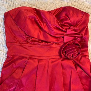 Hot Pink Sweetheart Neckline Cocktail Dress